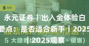 永元证券｜出入金体验白皮书要点：是否适合新手｜2025观察